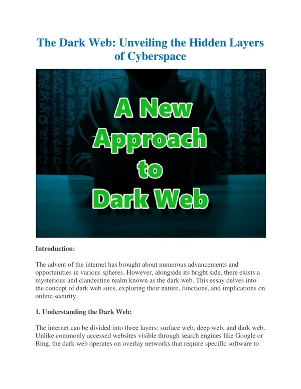 how to use the dark web